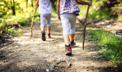 Hiking the trail