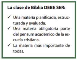 La clase de Biblia DEBE SER: